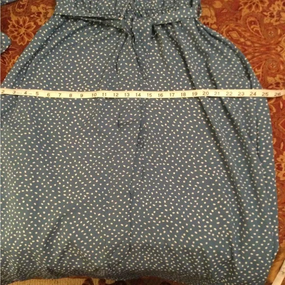 SHEIN dress size L, blue polka-dot belted dress - Picture 4 of 5
